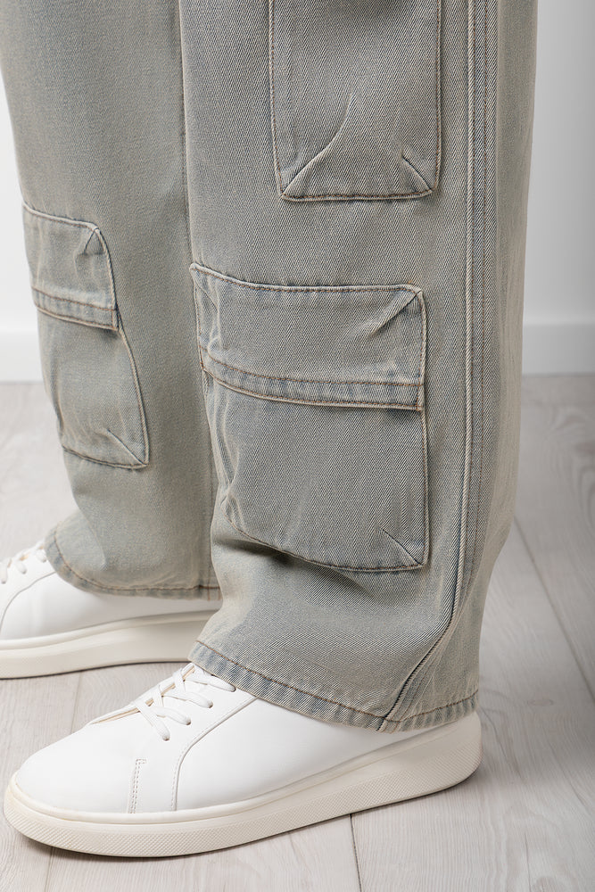 Cargo Denim Jeans Light Blue (5)