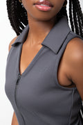 Zip Through Vest Charcoal (2)