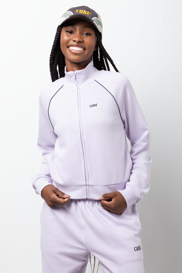 Zip Through Track Top Purple