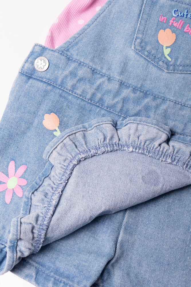 Dungaree Skort Set Light Blue (2)