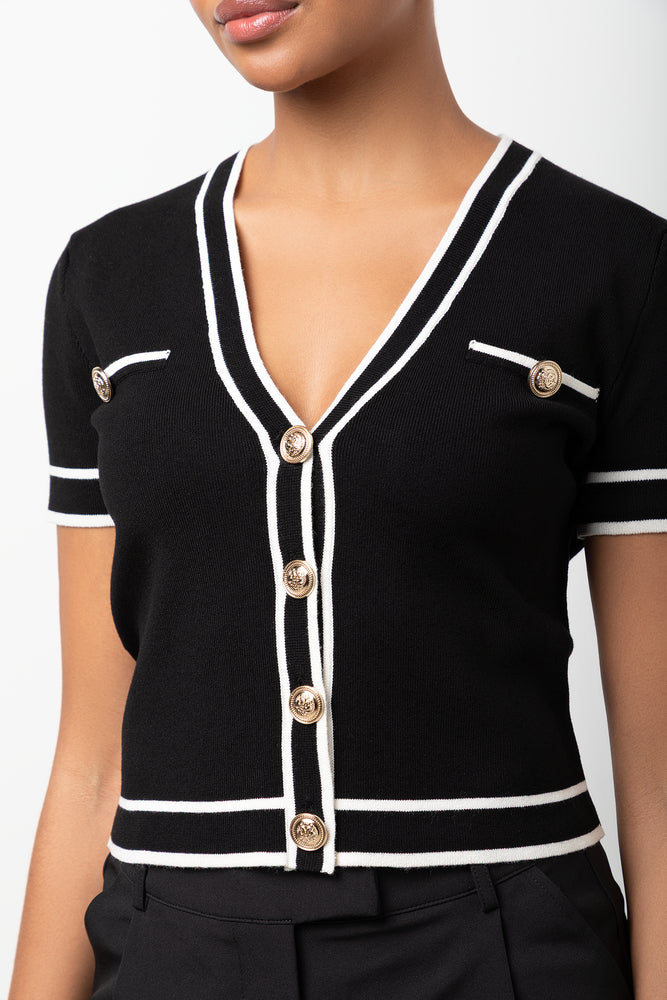 Short Sleeve Cardigan Black (3)