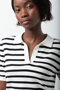 Stripe Ballerina Sleeve Top Black And White (3)
