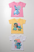 Lilo And Stitch 3 Pack T-Shirts Pink, Yellow And White