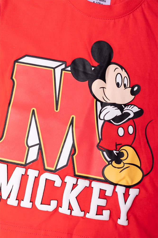 Mickey Mouse Short Sleeve T-Shirt Red