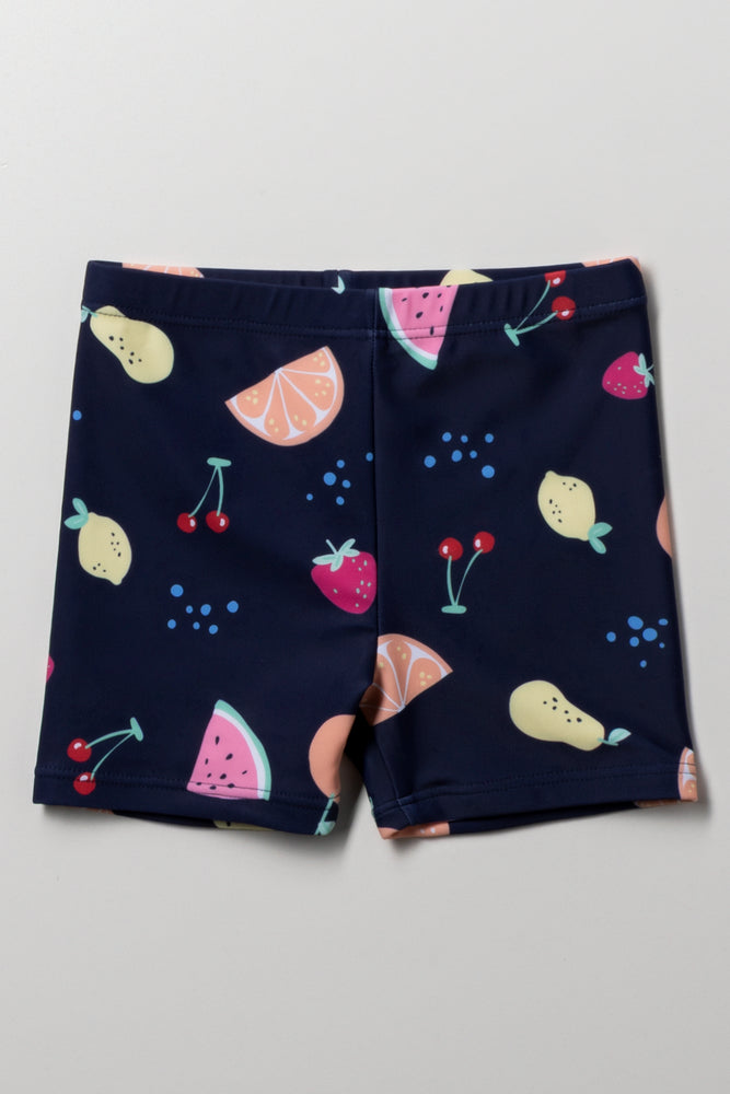 Fruit Print Swim Shorts Navy