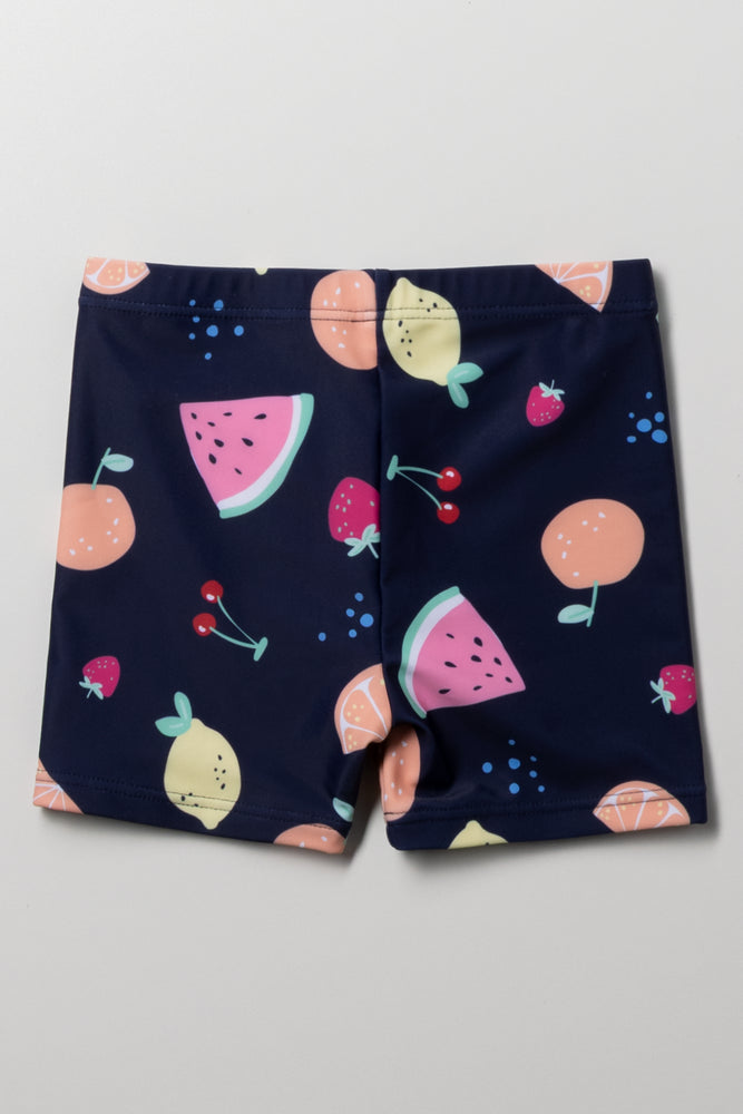 Fruit Print Swim Shorts Navy (2)