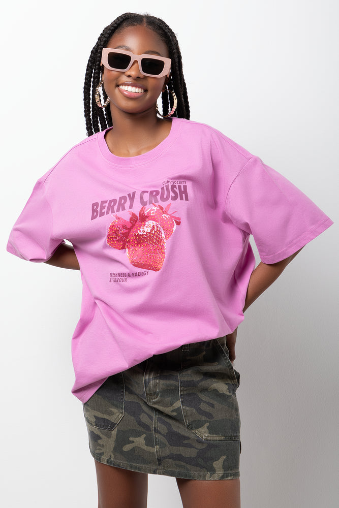 Oversized Graphic T-Shirt Pink