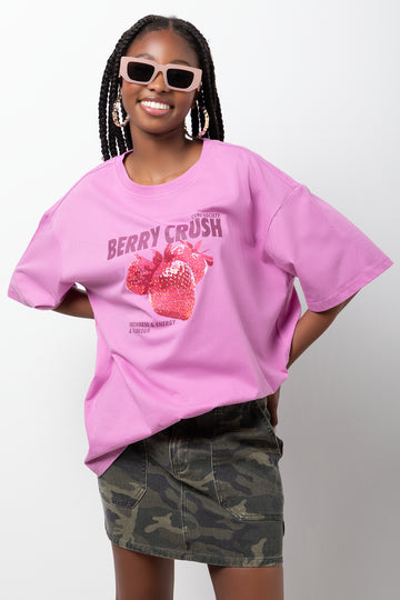 Oversized Graphic T-Shirt Pink