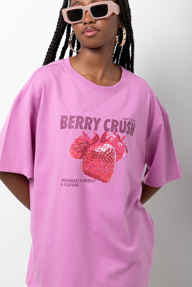 Oversized Graphic T-Shirt Pink (3)
