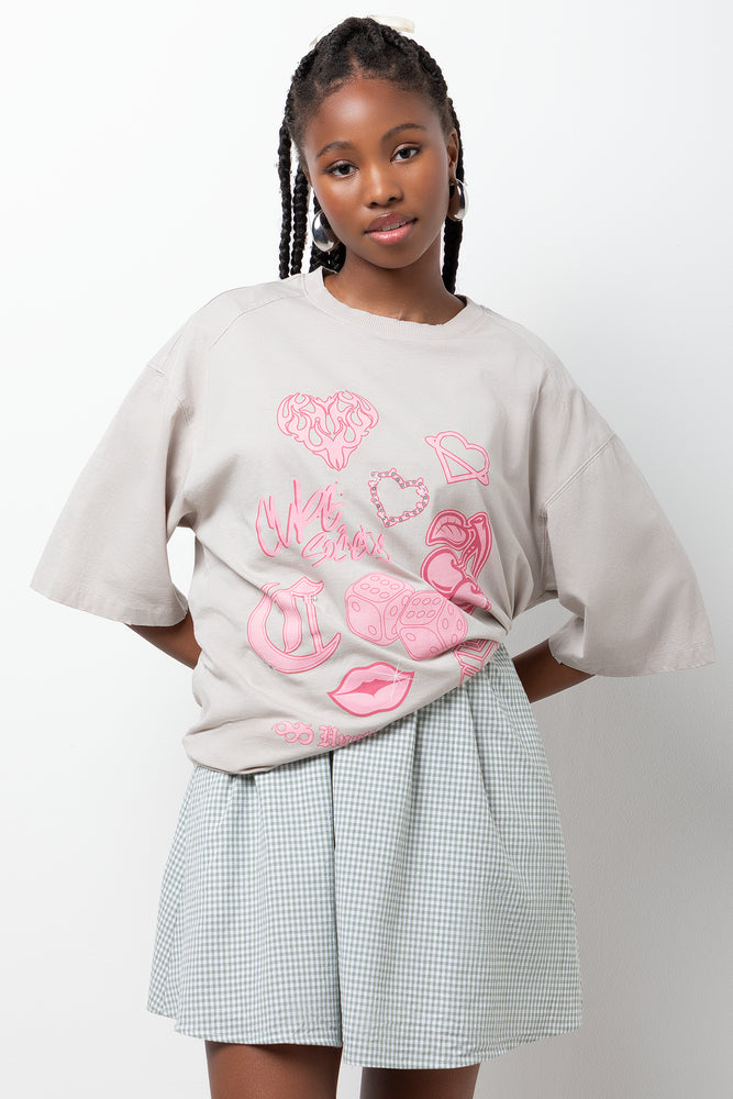 Oversized Short Sleeve T-Shirt Grey