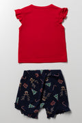 Toddler Girl Christmas Pyjama Set Red (2)