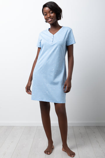 V-Neck Sleepshirt Blue
