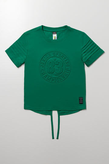 Tuxedo Pin Tuck T-Shirt Green