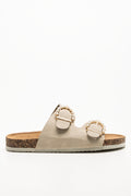 Pearl Buckle Sandals Natural (1)