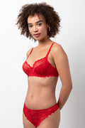 2 Pack Lace Non Padded Underwire Bras Black And Red (2)