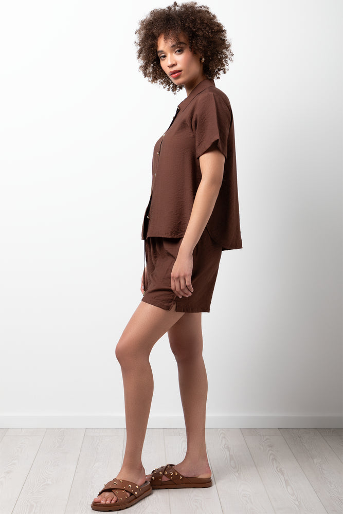 Short Sleeve Resort Shirt Brown