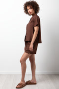 Short Sleeve Resort Shirt Brown (1)