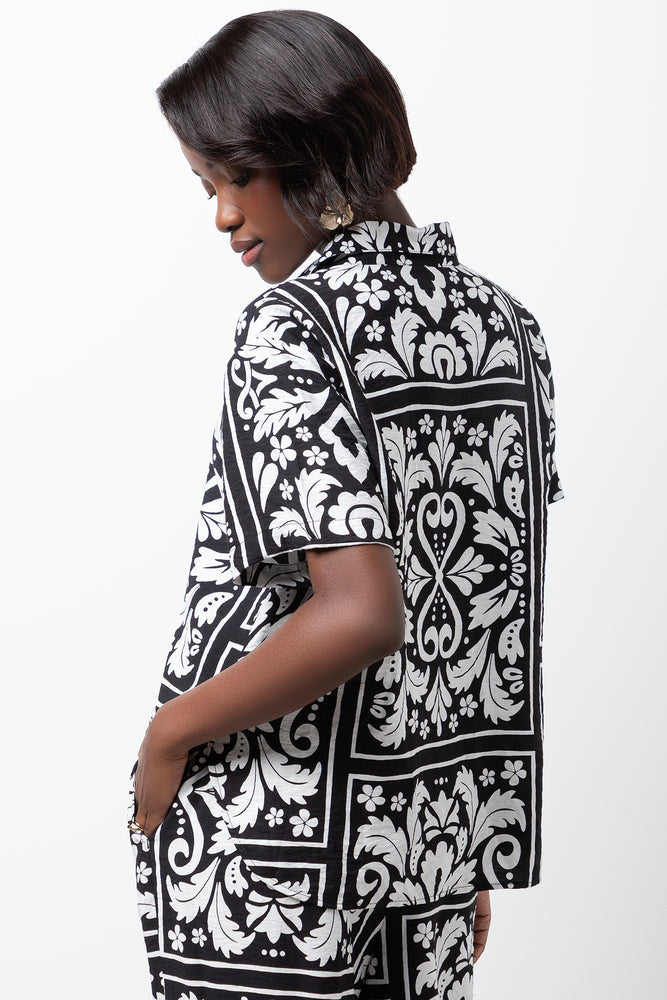 Short Sleeve Resort Shirt Black (2)