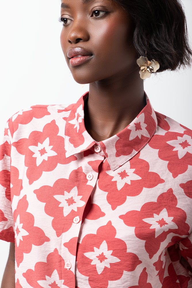 Short Sleeve Resort Shirt Orange (3)