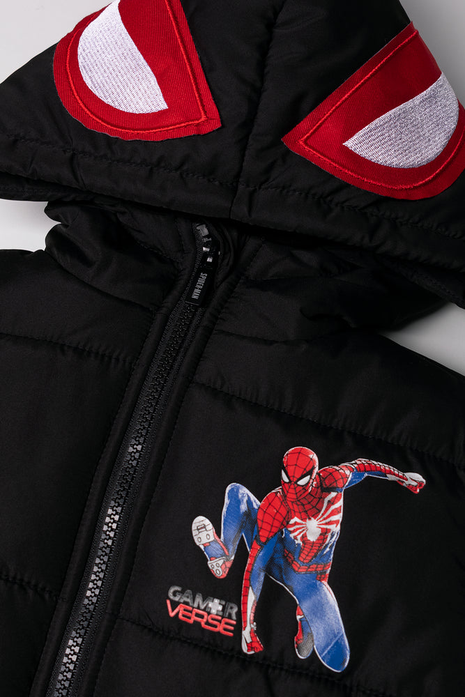 Spider-Man Puffer Jacket Black