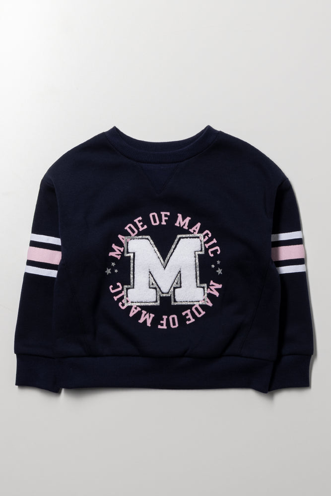 Crew Neck Tracktop Black