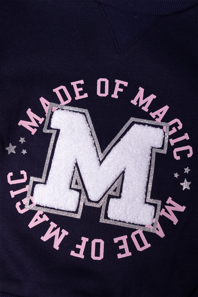 Crew Neck Tracktop Black