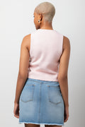 Sleeveless Knitwear Top Pink (2)