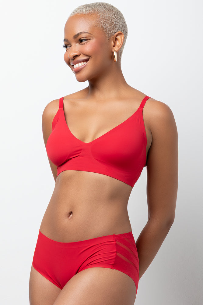 Bonded Bralette Red