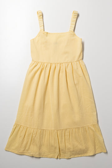 Strappy Tiered Dress Yellow