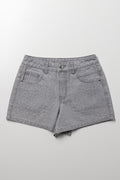 Stud Denim Shorts Grey