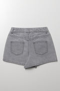 Stud Denim Shorts Grey (2)