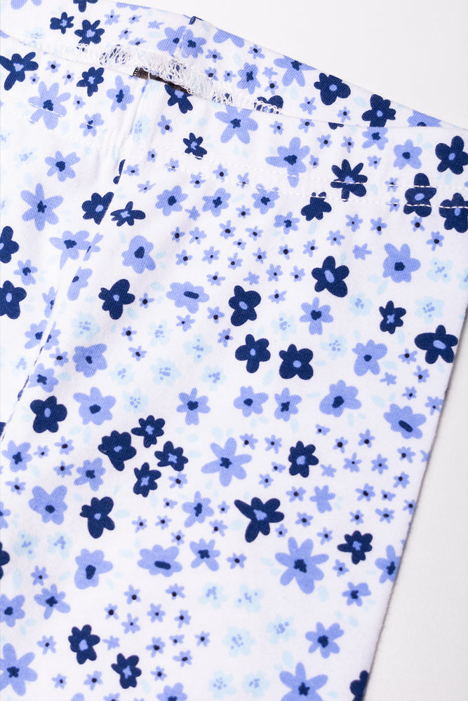 Floral Leggings Blue And White (1)