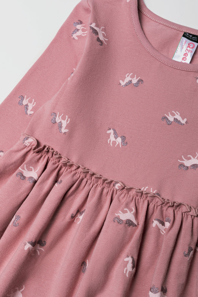 Unicorn Fit And Flare Dress Pink