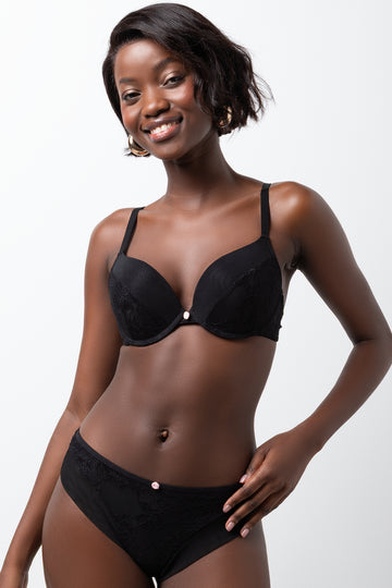 2 Pack Push Up Bras Black And Light Pink