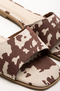 Cow Print Mule Sandals Brown (2)