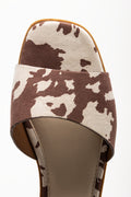 Cow Print Mule Sandals Brown (4)