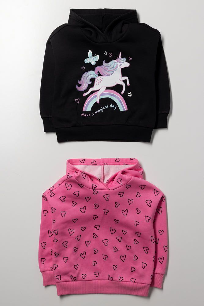 2 Pack Unicorns & Heart Print Tracktops