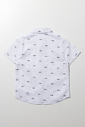 Short Sleeve Linen Blend Shirt White (3)