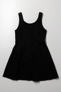 Flare Denim Dress Black