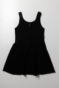 Flare Denim Dress Black (2)