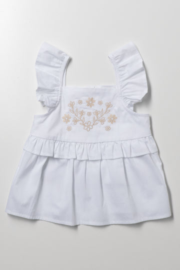 Embroidered Top White