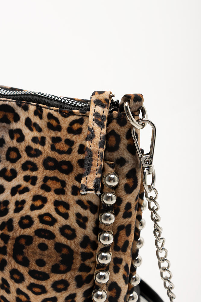 Leopard Print Clutch Bag Brown (3)