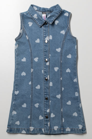 Denim A-Line Dress Blue