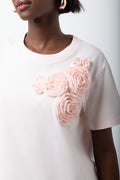 Short Sleeve 3D Floral T-Shirt Pink (3)