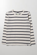 Long Sleeve Stripe T-Shirt White And Navy