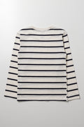 Long Sleeve Stripe T-Shirt White And Navy (3)