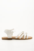 Strappy Cross Sandals White (1)
