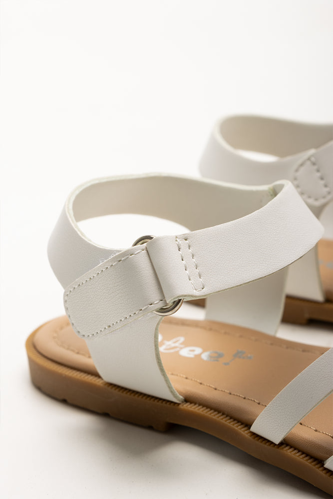 Strappy Cross Sandals White (3)