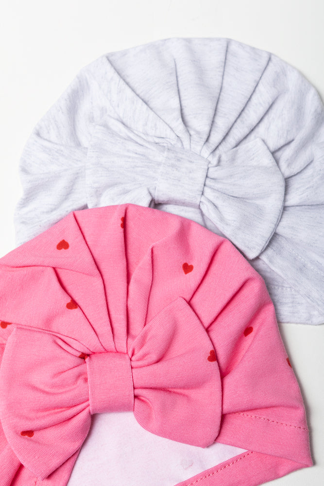 2 Pack Heart Turbans Pink (1)