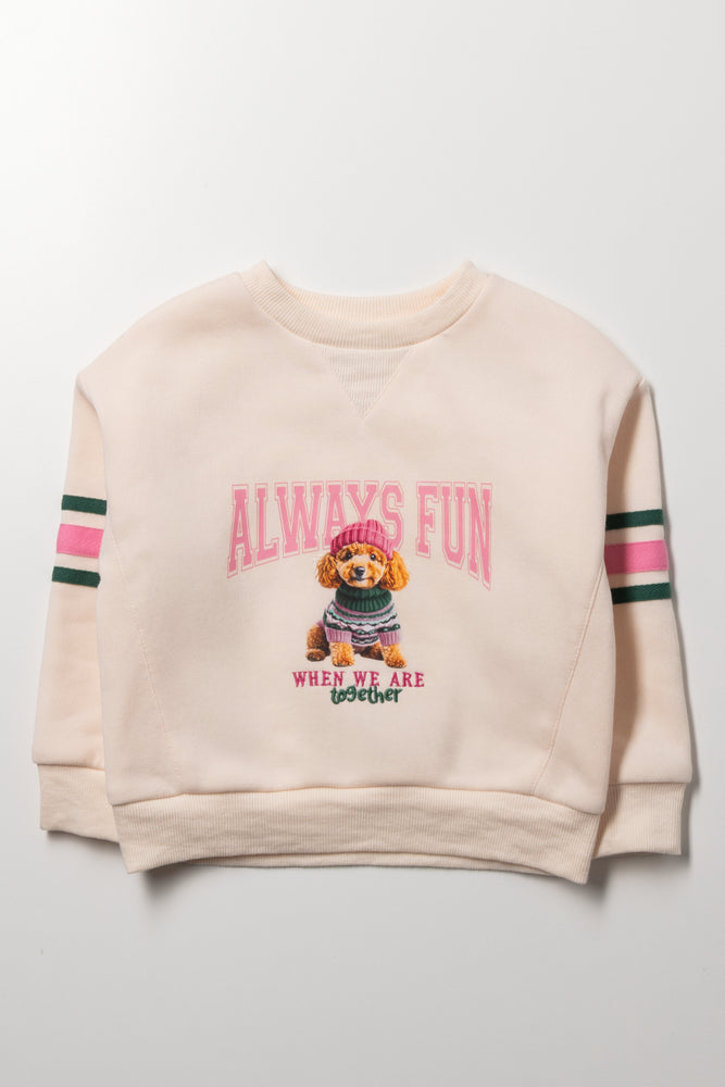 Puppy Printed Crew Neck Tracktop